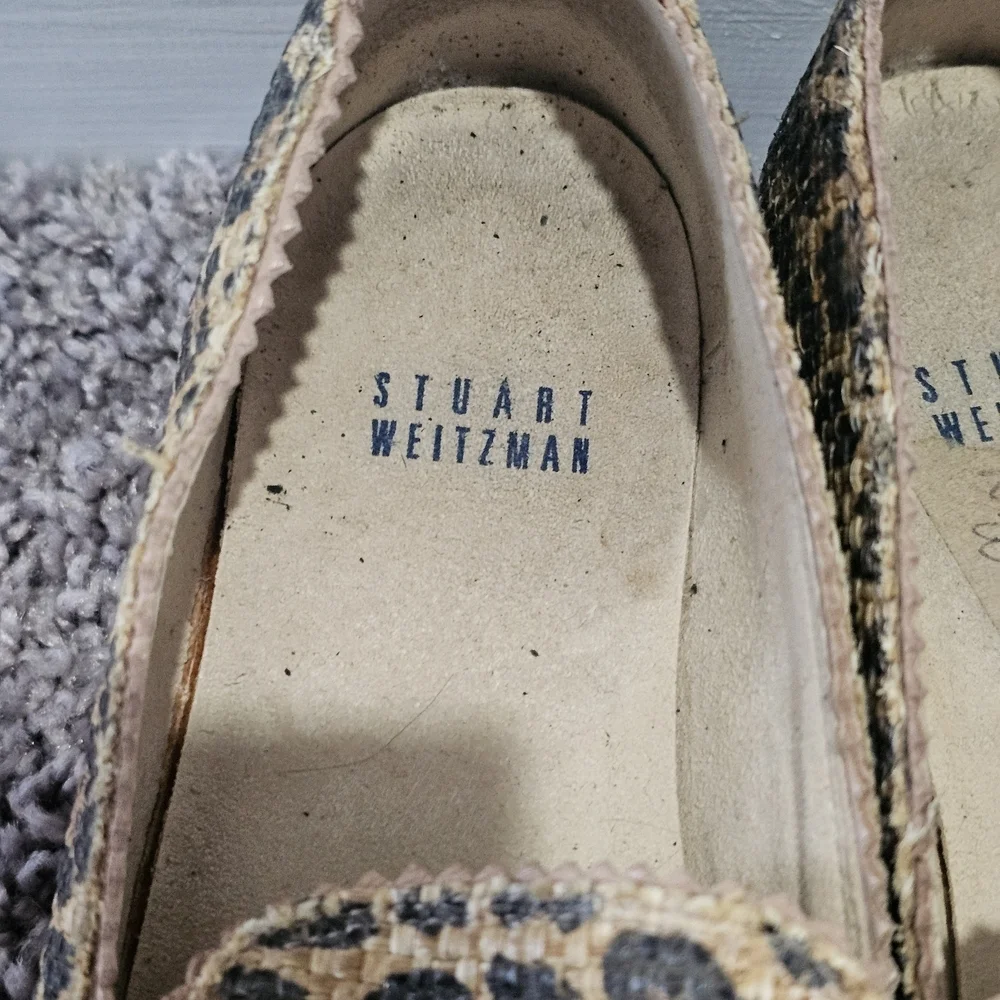 Stuart Weitzman Catalan Leopard Print Espadrilles Size 6